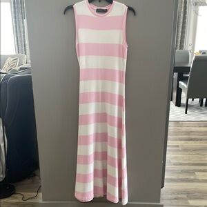 Ralph Lauren Pink and White Striped Sleeveless Dress